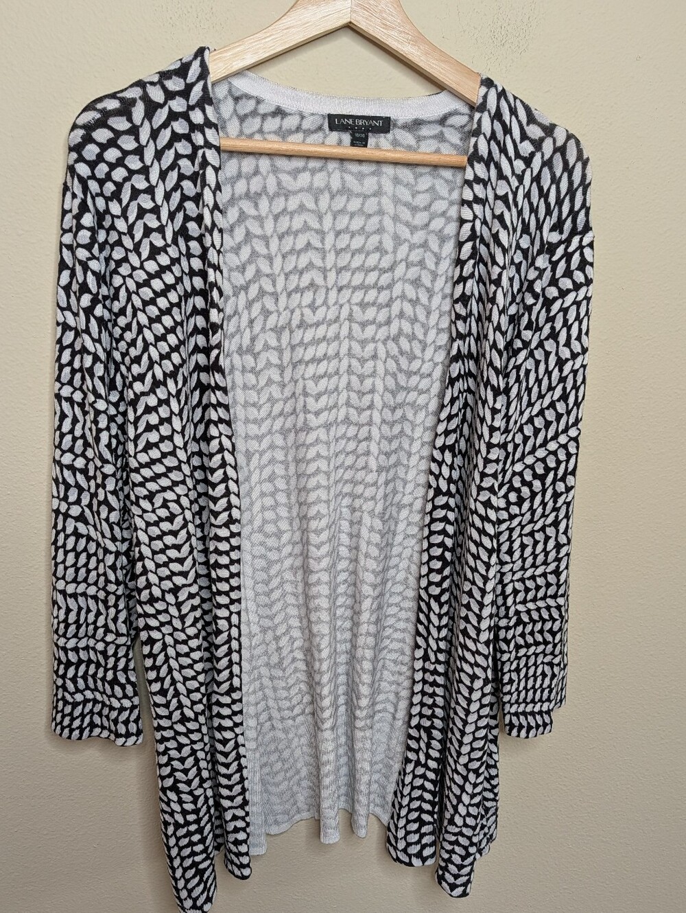 Lane Bryant‎ Black & White Print Open Cardigan - 18/20